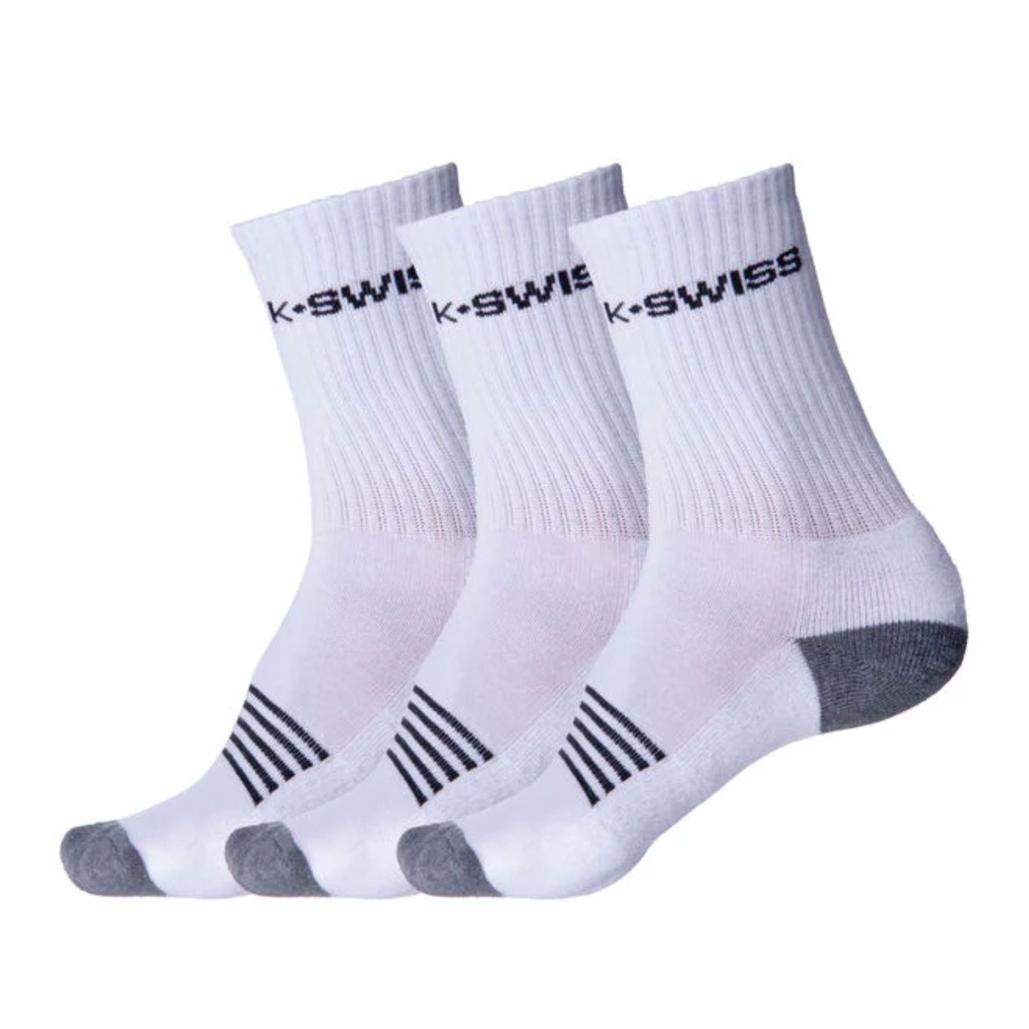 KS AC 3 PACK CREW SOCKS MENS WHITE